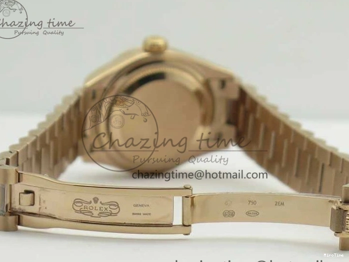 MiroTime 0412 DateJust 28mm RG BP Maker Best Edition Brown Diam Dial Fluted Bezel On RG Bracelet ETA TopPick 3441